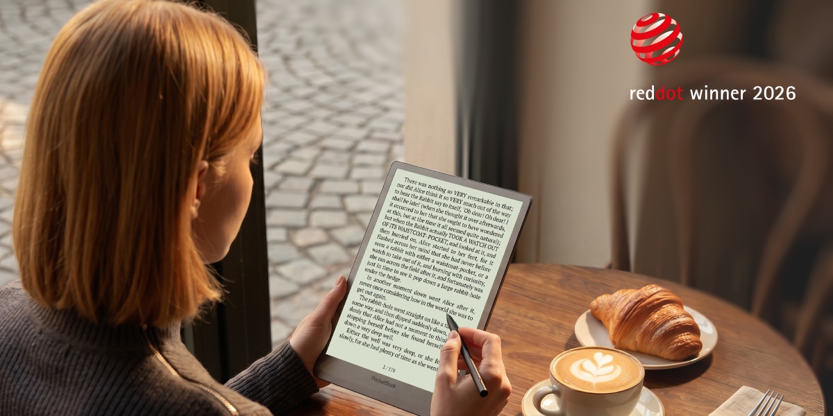 PocketBook InkPad One saņēmis “Red Dot Award 2026” apbalvojumu par labāko produkta dizainu